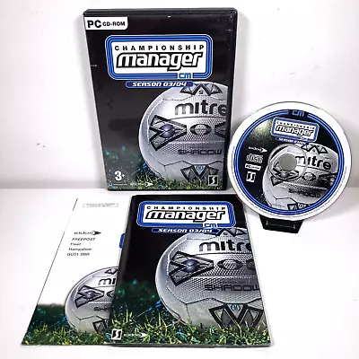 Championship Manager CM Season 03/04 PC CD-Rom Complete With Manual - Untested • £9.99