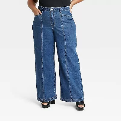 Women's High-Rise Wide Leg Jeans - Ava & Viv • $18.99