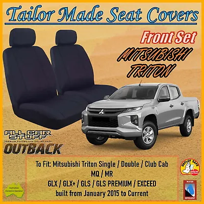 $119 • Buy Canvas Front Seat Covers For Mitsubishi Triton MQ/MR: From 01/2015 To Current