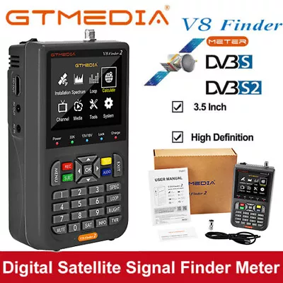 3.5'' Satellite Signal Finder Meter GTMedia DVB-S2/S2X FTA Digital V8 Satfinder • $52.99