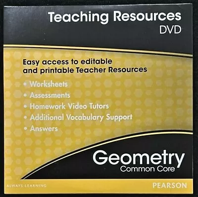 GEOMETRY DVD  -  TEACHING RESOURCES (Editable & Printable) (2011 Pearson) • $44.99