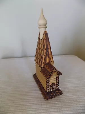 Vintage Russian Wooden Church Wood Burned Miniature Erzgebirge Village • $24.94