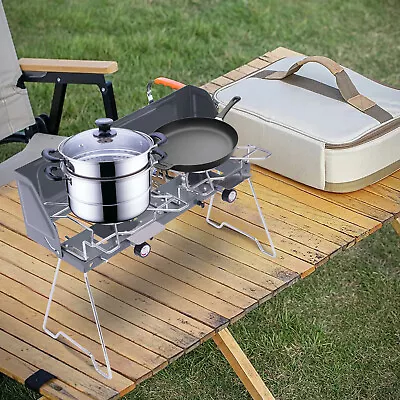 Portable 20000 Btu Double 2 Burner Gas Cooker Stand Stove Outdoor BBQ Grill US • $38.01