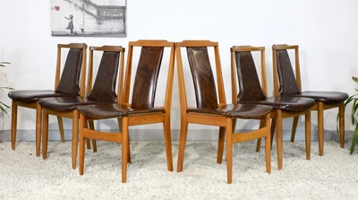 $675 • Buy FREE DELIVERY-Retro Vintage Mid Century Dining Chairs X6