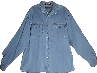 $24.29 • Buy Perry Ellis America Denim Shirt Mens Vintage  Long Chambray  Medium