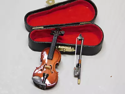 Miniature Wooden Violin With Case • $14.99