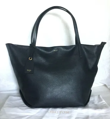 Large OROTON Black Leather Tote/Shoulder Bag / Handbag With Dustbag • $169