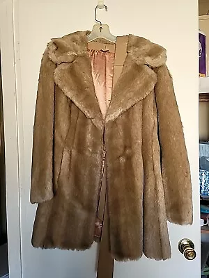 Vintage Tissavel France Faux Fur Coat Size 14 • $53