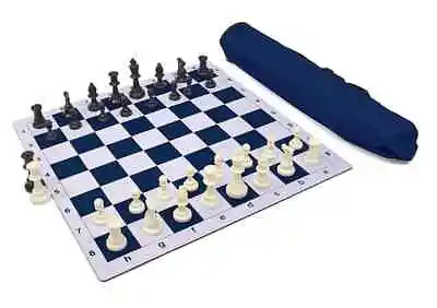 Wholesale Chess Triple Weighted Pieces And Mousepad Board Chess Set (Blue) • $38.99