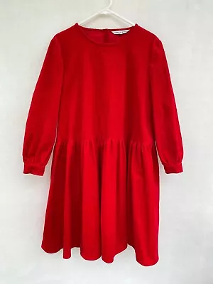 $379 • Buy 🔹🔹 Cabbages & Roses Dover 100% Cotton Corduroy Pleated Smock Dress Red Size 10