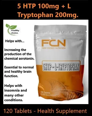 5 HTP 100mg + L Tryptophan 200mg -Tablets Help With Sleep | Stress | Relaxation. • $49.50