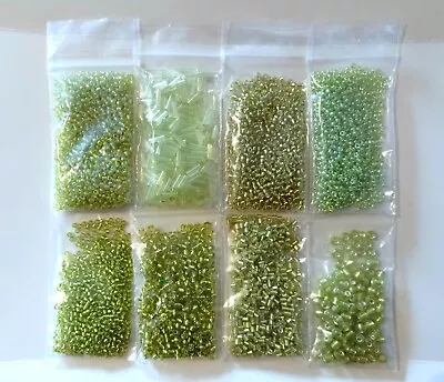 £3.45 • Buy Job Lot 86g X Glass Seed & Bugle Beads. 8 Bags Vibrant Lime. 1.6 - 4mm. New