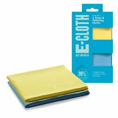 E-Cloth Glass And Window Polishing Cloth Twin Pack Cleans & Dries Windows Glass • £11.99