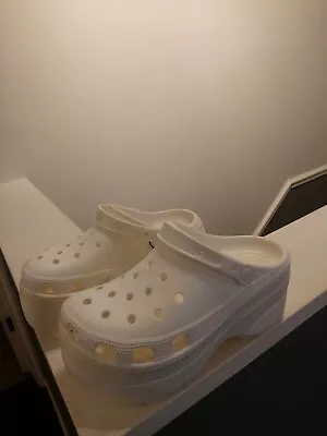 Bershka Croc Type Platform Shoes In Off White • £5