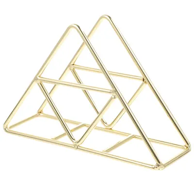  Napkin Holder Gold Decor Antique Retro Triangle Serviette Dispenser Stand • £11.85