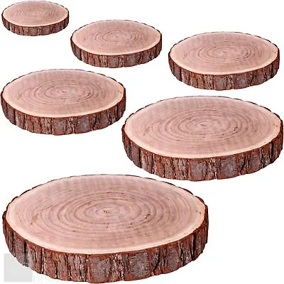 Natural Wood Log Slice Tree Bark Rustic Wedding Table Centerpiece Cake Stand • £5.75