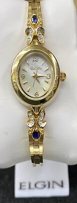 Vintage Elgin Waomenst With In Bracelet 2 Blue Color Rubi Stone  Watch • $99.99