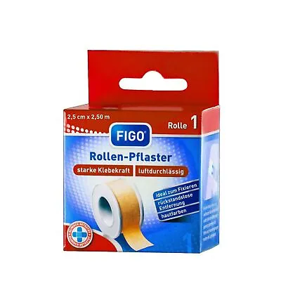 20x Figo Plaster Strip Roll 25m Fixing Standard Dressing Protection Skin Injury • £24.14