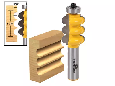 3/16  Radius Triple Flute Trim Molding Router Bit - 1/2  Shank - Yonico 16160 • $18.95