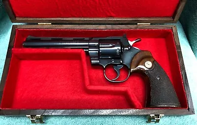 Pistol Gun Presentation Case Wood Box For Colt Python Pistol Revolver W/6  In • $179