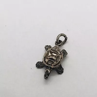 1.2g 925 STERLING SILVER TURTLE TORTOISE PENDANT CHARM VINTAGE ANIMAL DETAILED • $15