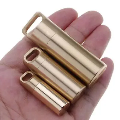 Waterproof Pill Box Case Holder Container Metal Capsule Keychain Tool Sale • $6.19