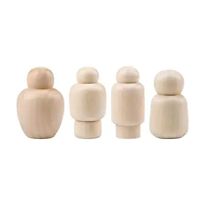 £4.44 • Buy Wooden Peg Dolls Unfinished People Shapes Bodies Wood Doll For DIY Craft