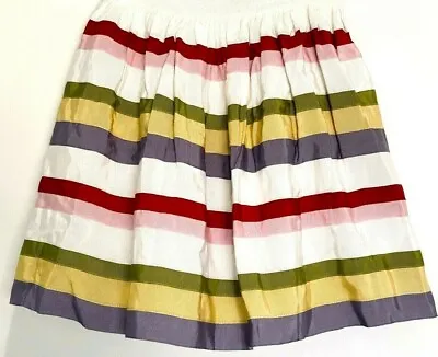 Monnalisa   Italy Multi Color Grosgrain Ribbon Stripe Full Skirt 152 12 Sweet 🌸 • $42.49