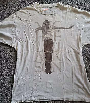 MICHAEL JACKSON Genuine TOUR T Shirt DANGEROUS 1992 Size XL WHITE In The Closet • £85