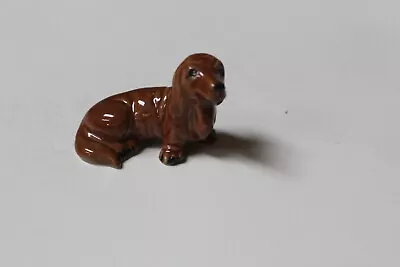 2 LOT BAKED GLAZED SMALL FIGURINES Dachshund Collectibles • $11