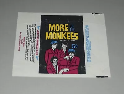 Original 1967 Donruss More Of The Monkees Trading Cards Wax Pack Wrapper Nice! • $1.31