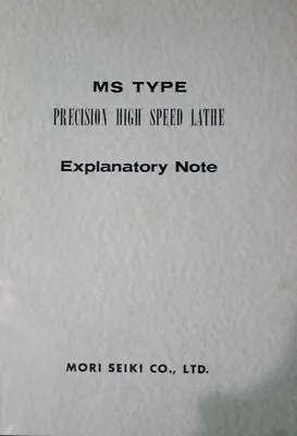 Mori Seiki Operators MS 850 850G 1250 And 1250G Lathe Manual PLUS • $22