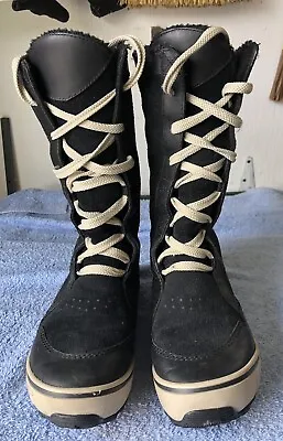 $22 • Buy SOREL Women’s Black Lace Up Tall Snow Boots Size 5.     NL 1607-010.