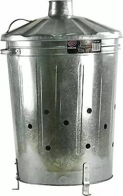 Galvanized Incinerator Paper Waste Garden Burner Rubbish Fire Bin Leaves • £22.99