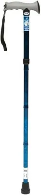 Drive Gel Handle Folding Walking Stick Cane Blue Crackle Shaft - New Gel Grip & • £12.49