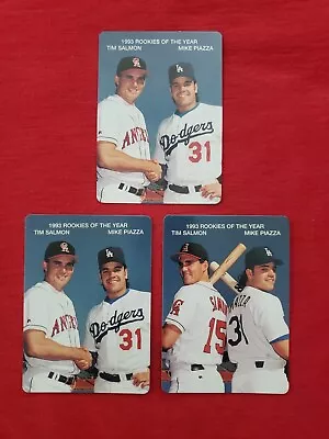 (3) 1994 Mother's Cookies 1993 Rookies Of The Year Mike Piazza Tim Salmon • $0.30