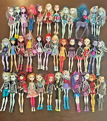 Huge Lot Of 37 Monster  High / Ever After High Dolls Clothes Shoes Free Shipping • $549.95