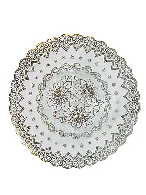 £4.49 • Buy Pvc Gold Round Lace Effect Table Place Mats Home Christmas Weddings Table Decor