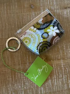 VERA BRADLEY ZIPPIDY KEYCHAIN CHANGE PURSE CLIP ON RING COCOA MOSS Fall Winter • $16.79