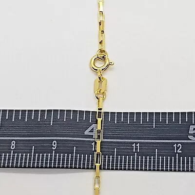 14K Solid Yellow Gold Box Open Link Chain Necklace 1.5mm 2mm 16  18  20  22  24  • $184.79