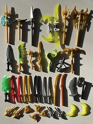 Lego Minifigure Ninjago Weapons Lot Swords Spears Tridents Stars Axe Staff ++ • $32.02