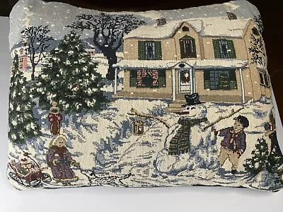 Christmas Scene Tapestry Pillow Manual Woodworkers And Weavers Inc • $15.99