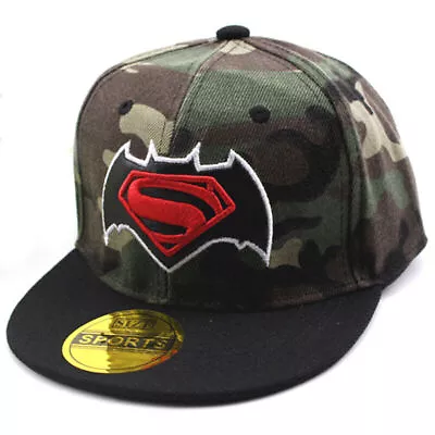 Child Kid Boy Camo Superhero Baseball Cap Army Casual Snapback Peaked Visor Hat • £4.90