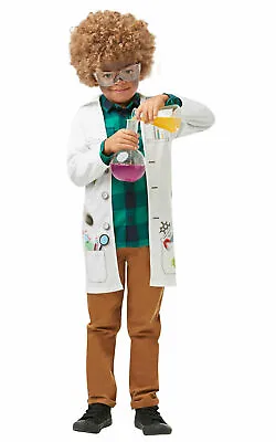 £12.95 • Buy Child MAD SCIENTIST Fancy Dress Printed Jacket Costume Unisex Lab Coat Uniform