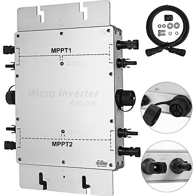 Solar Micro Inverter 1200W Grid Tie MPPT Pure Sine Wave DC To AC 110V Waterproof • $159.99