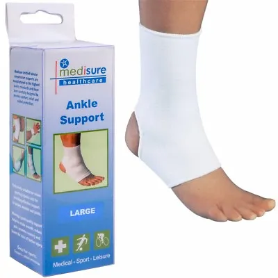 £10.43 • Buy 2x LARGE COMPRESSION SOCKS Ankle Joint Pain Support Sports Injury Running Sprain