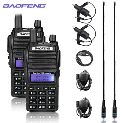 Baofeng Uv-82 Walkie Talkie Dual Ptt Vhf/uhf 2m/70cm Dual Band Ham Two-way Radio • £78.65