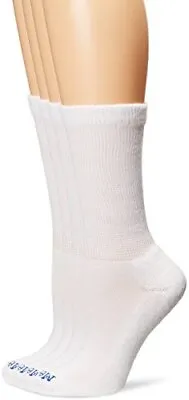 MediPeds Womens Peds Crew With Non-binding Top Cushion 4 Pairs Diabetic Socks • $21.91