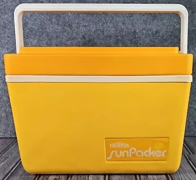 Vintage Thermos Sunpacker 7713 Cooler 11 Qt Retro Yellow MCM USA • $29.99