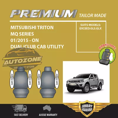 $99 • Buy Premium Seat Covers For Mitsubishi Triton MQ Series Dual Cab 01/2015 - On Fronts